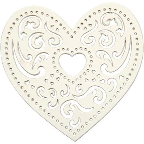 Filigranes Herz, B: 7,5 cm, 250 g, weiß, Herz, 18 Stück von Creativ