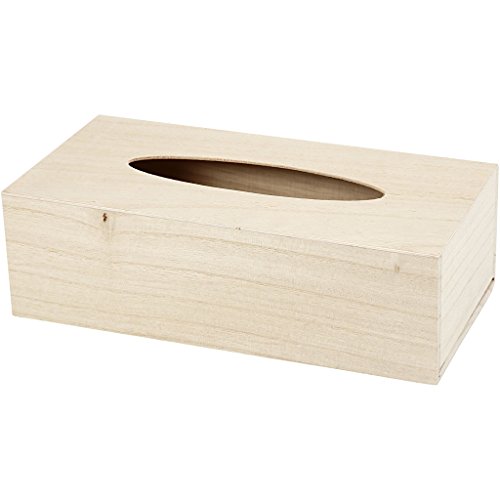 Creativ 575700 Taschentuchbox, Holz, groß, 27 x 14 x 8 cm, 1 Stück von Creativ