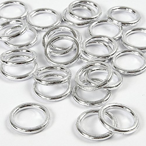 Ring aus Gipskarton, Außenmaß 15 mm, Innenmaß 11 mm, Silber, 25 Stück, Stärke 2 mm von Creativ