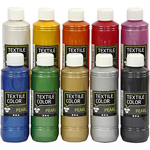 Textilfarbe – Sortiment, perlfarben, 10 x 250 ml Textilfarbe – Sortiment, perlfarben, 10 x 250 ml von Creativ