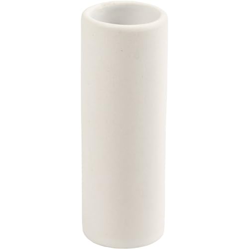 Vase, weiß, H: 11 cm, d 4 cm, 1 Stück von Creativ