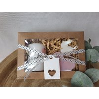 Handverziertes Kerzen-Set in Geschenkbox "Danke" & Seifenherzen - Geschenk Kerzenset von CreativAnita