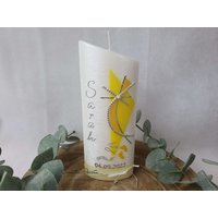 Taufkerze Perlmutt Geriffelt - Ellipse Abgeschrägt Gelb Marmoriert Oder Wunschfarbe Taufkerze Perlmutt Geriffelt - Ellipse Abgeschrägt Gelb Marmoriert Oder Wunschfarbe von CreativAnita