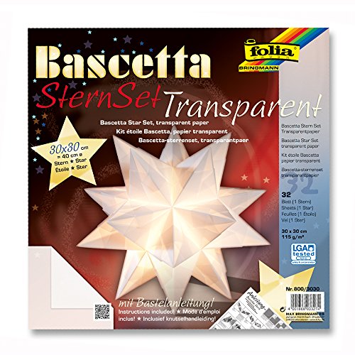 NEU Bascetta-Stern Bastelset. 30 x 30 cm. 32 Bl. von NEU