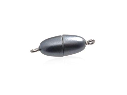6 Stück Creative-Beads Magnetverschluss Powerclip Made in DEOlive, 14x6,5mm antrazithfür Schmuck Ketten Armbänder von Creative-Beads