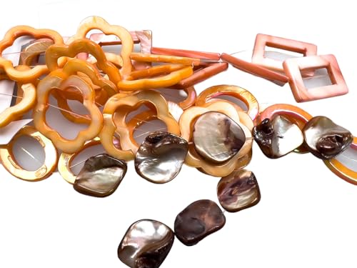 Creative-Beads 10 Perlmuttstränge, ca. 120 Elemente. Blumen, Kreise, Rechtecke etc. versch. Größen, orange Creative-Beads 10 Perlmuttstränge, ca. 120 Elemente. Blumen, Kreise, Rechtecke etc. versch. Größen, orange von Creative-Beads