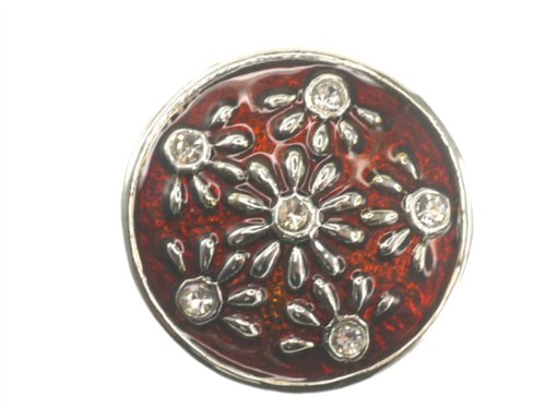 Creative-Beads Click-it Button, Druckknopf, Blumenwiese 18mm, braun von Creative-Beads