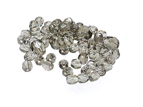 Creative-Beads Glasperle, Schliffperle feuerpoliert, rund, 4mm 50 Stück grau von Creative-Beads