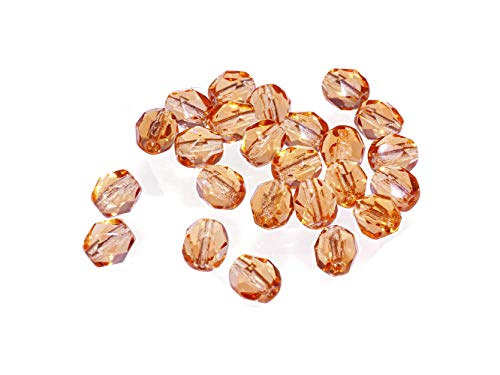 Creative-Beads Glasperle, Schliffperle feuerpoliert, rund, 6mm, 30 Stück apricot von Creative-Beads