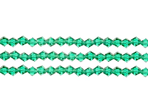 Creative-Beads Glasschliffperlen Doppelkegel, bicone, 4mm, ca. 100Stück blue zirkon, Ketten, Armbänder Ohrringe selber machen von Creative-Beads