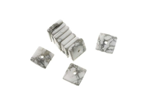 Creative-Beads Perlen Magnesit Quadrat ca. 8x8mm, ca.1,5mm dick, Bohrung ca.0,6mm, Packung 10 Stück, zum selber machen von Schmuck, Deko und basteln von Creative-Beads