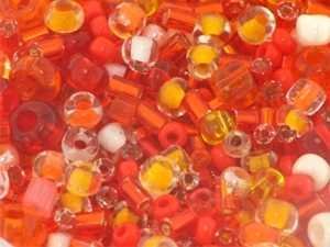 Creative-Beads Rocailles Mischung orange ca 50gr Beutel von Creative-Beads