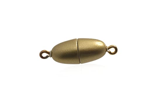 Magnetischer Kettenverschluss kein anlaufen oval Olive 8x17mm gold matt für Schmuck Ketten und Armbänder. extra starker Magnet von Creative-Beads