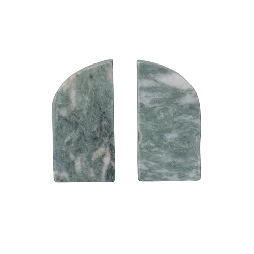 Creative Co-Op Buchstützen aus Marmor mit halbem Bogen, Grün von Creative Co-op