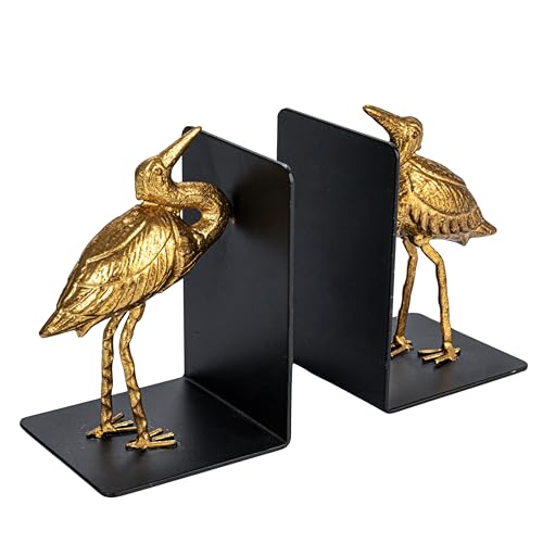 Creative Co-Op Dekorative Buchstützen Vogel Gold 2er Set von Creative Co-op