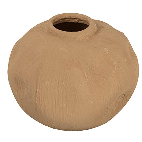 Creative Co-Op Gequetschte Terrakotta-Vase in Bio-Form, strukturiert, Taupe von Creative Co-op