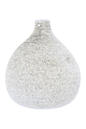 Creative Co-Op Kleine strukturierte Terrakotta-Vase, schmale Oberseite und abgenutzte Vase, cremefarben von Creative Co-op