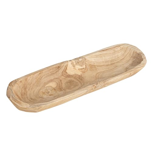 Creative Co-Op Ovale Schüssel aus Paulownia-Holz, braun, 57,8 cm L x 15,2 cm B x 8,3 cm H von Creative Co-op