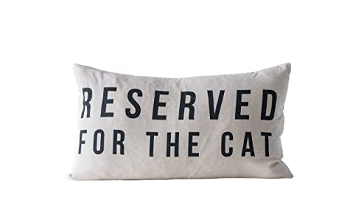 Creative Co-Op Reserved for The Cat Kissen, Baumwolle, Weiß von Creative Co-op