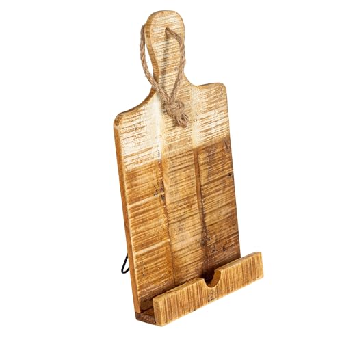 Creative Co-Op Tablet-Halter aus getauchtem Holz, Used-Look, Weiß von Creative Co-op