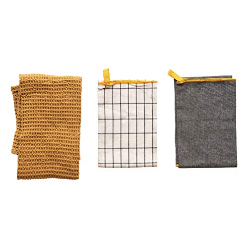 Creative Co-op Cotton Tea Towels, Multi Color, Set of 3 Handtuch, Baumwolle, Bunt von Creative Co-op