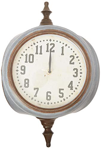 Creative Co-op Doppelseitige Wanduhr aus Metall von Creative Co-op