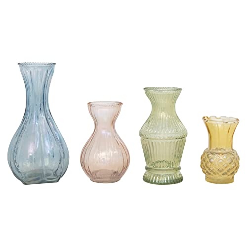 Creative Co-op Eingestanzte Glasvasen Vase, Glas, Mehrfarbig, 3" L x 3" W x 5" H von Creative Co-op