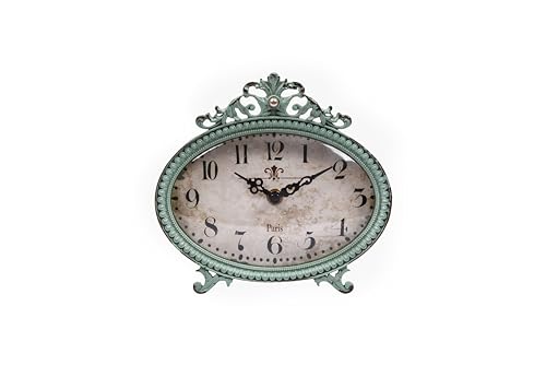 Creative beeinflußt Metall rustikal Retro Tisch Uhr, 15,8 cm, Aqua von Creative Co-op