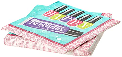 Creative Converting 317274 16-Count Paper Lunch Napkins, Happy Birthday, Sparkle Spa Party, 6.5 x 6.5-inch, Multicolored von Creative Converting