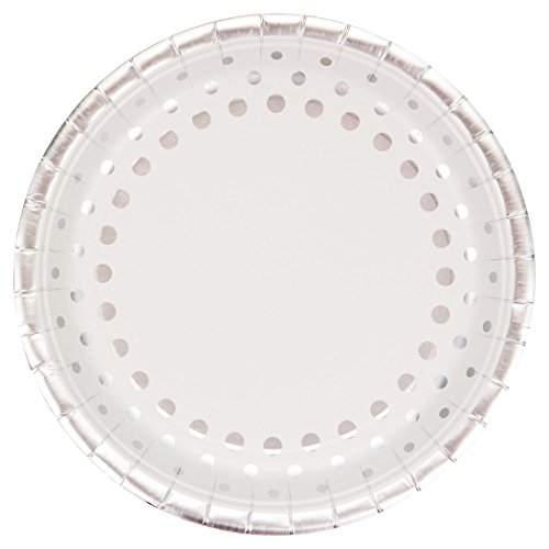 Creative Converting 317846 Sparkle and Shine Silver Plate Teller, Papier, Silberfarben und Weiß von Creative Converting