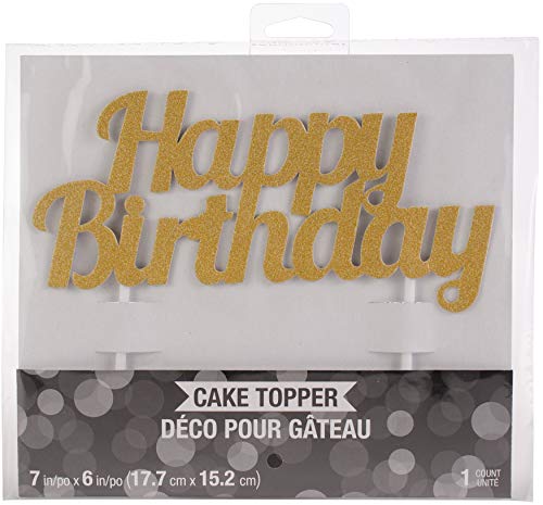 Creative Converting 324540 Gold Glitter Cake Topper Tortenfigur, plastik, 7" x 6" von Creative Converting