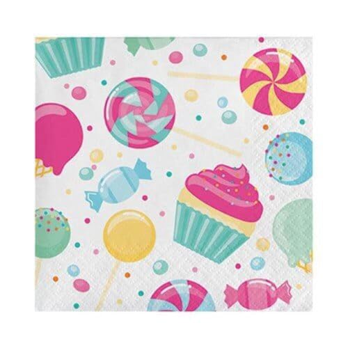 Creative Converting 324828 Candy Party Papierservietten GETRÄNKE-Serviette, Papier, Mehrfarbig von Creative Converting