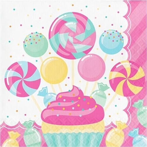 Creative Converting Candy Party Lunch-Papierserviette, mehrfarbig von Creative Converting