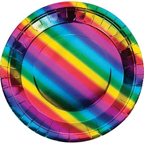 Creative Converting 335531 Metallic Rainbow Essteller aus Folie, Papier, Mehrfarbig von Creative Converting