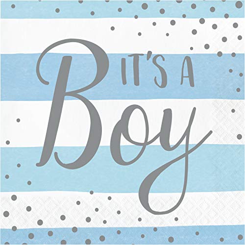 Creative Converting 346299 Blue and Silver Celebration Servietten It's a Boy, Papier, mehrfarbig von Creative Converting