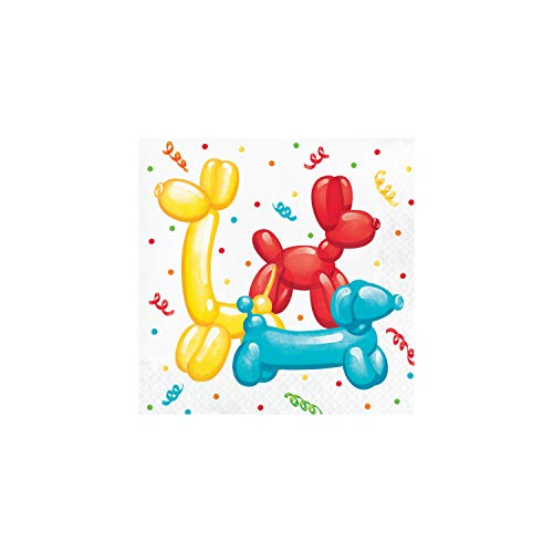 Creative Converting 350535 Party Balloon Animal Servietten, Papier, Blau, Weiß, Rot, Grün und Gelb von Creative Converting