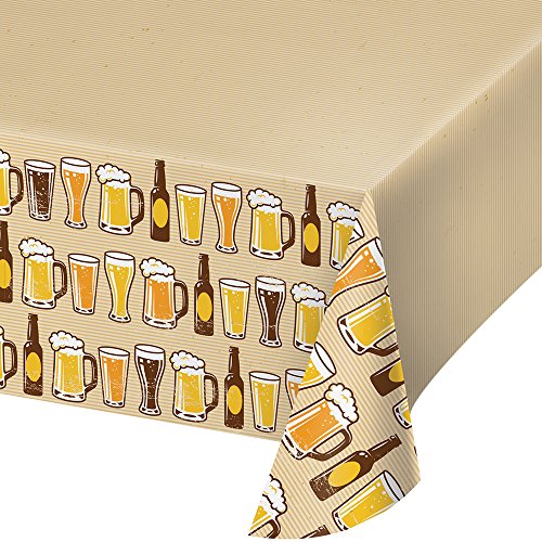 Creative Converting Border Print Kunststoff Tischdecke Zoll, Cheers/Beers, 137,2 x 259,1 cm von Creative Converting