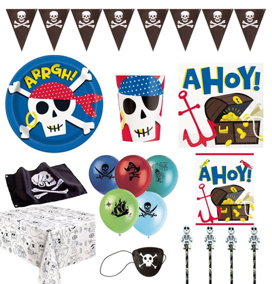 Partystrolche Kindergeschirr-Set XXL Partyset Ahoi Piraten Dekoration Kindergeburtstag 67tlg., 8 Personen, Piratenparty Kindergeburtstag Dekoration für 8 Kinder Partystrolche Kindergeschirr-Set XXL Partyset Ahoi Piraten Dekoration Kindergeburtstag 67tlg., 8 Personen, Piratenparty Kindergeburtstag Dekoration für 8 Kinder von Partystrolche