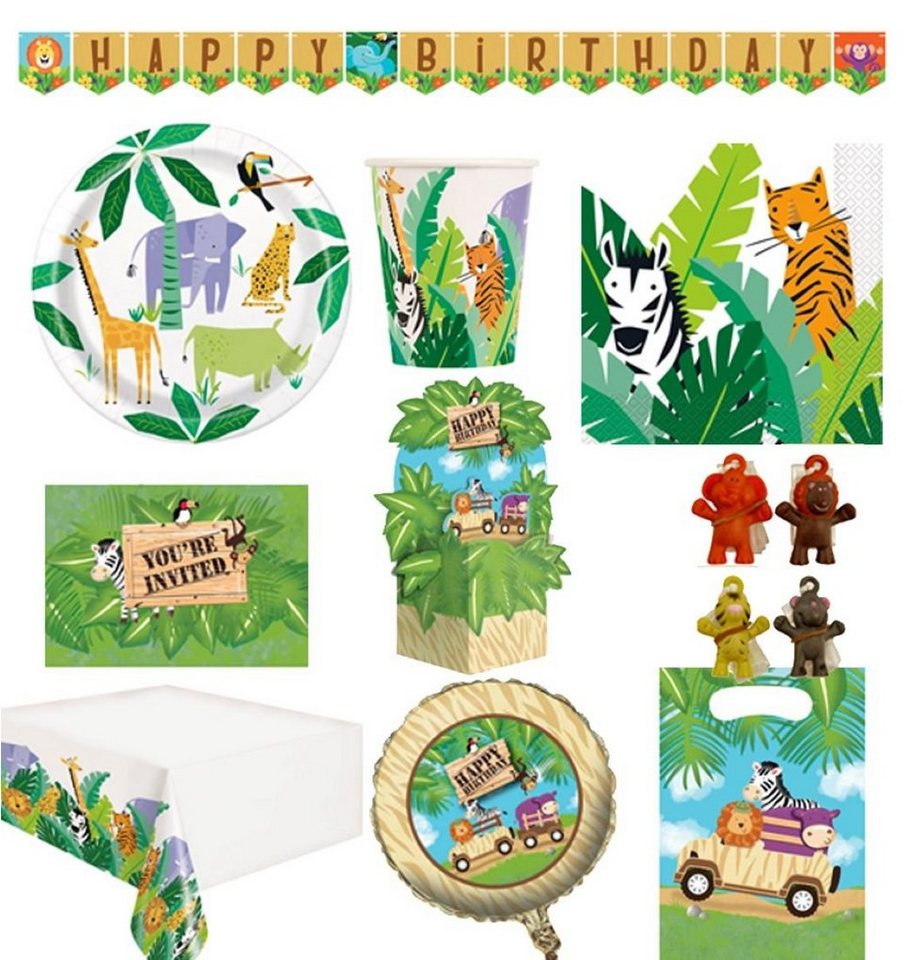 Partystrolche Kindergeschirr-Set XXL Partyset Dschungel Dekoration Kindergeburtstag 68tlg., 8 Personen, Partyset für Dschungel Kindergeburtstag für 8 Kinder Partystrolche Kindergeschirr-Set XXL Partyset Dschungel Dekoration Kindergeburtstag 68tlg., 8 Personen, Partyset für Dschungel Kindergeburtstag für 8 Kinder von Partystrolche