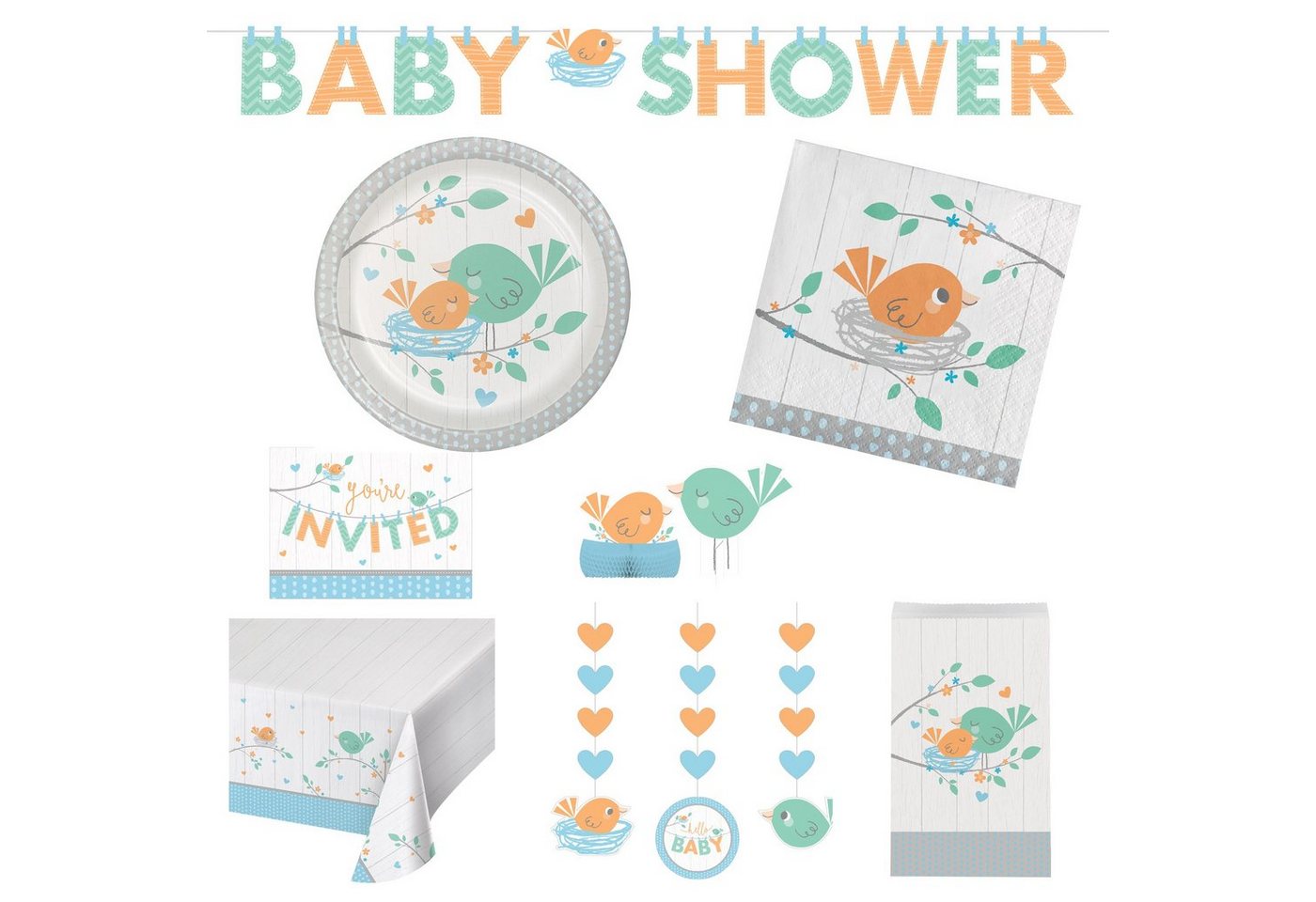 Creative Converting Einweggeschirr-Set XXL Partyset Hello Baby Boy Dekoration Babyparty 48 tlg., 8 Personen, Hello Baby Boy Partydeko für die Babyparty mit 8 Personen Creative Converting Einweggeschirr-Set XXL Partyset Hello Baby Boy Dekoration Babyparty 48 tlg., 8 Personen, Hello Baby Boy Partydeko für die Babyparty mit 8 Personen von Creative Converting