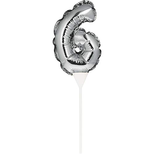 Creative Converting Kuchenaufsatz Ballon, 15,2 x 8,9 cm, silberfarben von Creative Converting