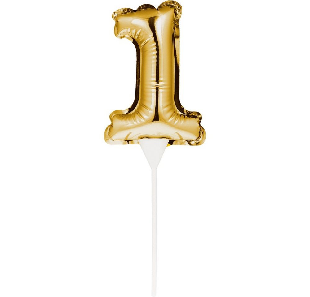 Creative Converting Luftballon Folienballon Kuchenpicker Zahlen in Gold Kuchendekoration Zahl 0-100 von Creative Converting