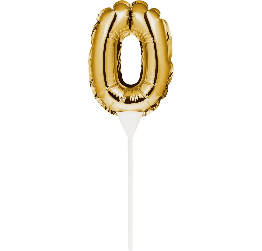 Creative Converting Luftballon Folienballon Kuchenpicker Zahlen in Gold Kuchendekoration Zahl 0-100 von Creative Converting