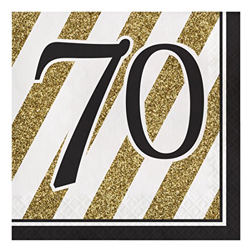 Creative Converting Papierservietten, 178 cm, Schwarz und Gold, 80 Stück von Creative Converting