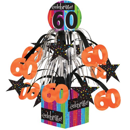 Creative Converting Party Dekoration Metallic Folie Cascading Mittelpunkt, Milestone Celebrations 60. von Creative Converting