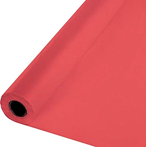 Creative Converting Plastic Table Cover Banquet Roll, 40" x 100', Coral von Creative Converting