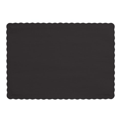 Creative Converting Platzdeckchen aus Papier mit gewelltem Rand, 24 x 33,7 cm, schwarzer Samt von Creative Converting