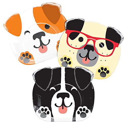 Creative Converting Teller in Form einer Form, 22,9 cm, verschiedene Hunde, 1,3 x 22,9 x 19,9 cm, mehrfarbig von Creative Converting