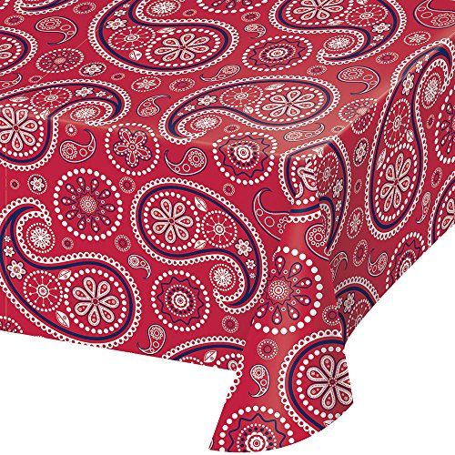 Creative Converting Tischdecke, 137,2 x 274,3 cm, Rot Paisley, 137,2 x 274,3 cm, Mehrfarbig von Creative Converting