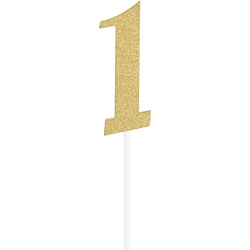 Creative Converting Tortenaufsatz, goldfarben, glitzernd, 15,2 x 3,8 cm von Creative Converting